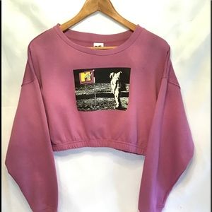 Vintage Tops - Cropped I Want My MTV Lilac Infamous Space Break Vintage Tops - Cropped I Want My MTV Lilac Infamous Space Break